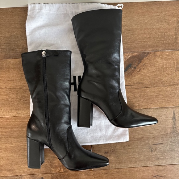 Schutz Camille Bootie Heeled Calf Boot Anthropologie Black Women's Size 8 NEW - Picture 7 of 10